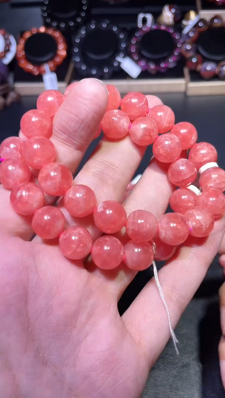 【闪购商品】菱锰矿手链未镶嵌红纹石单圈A11（多样性发其一）