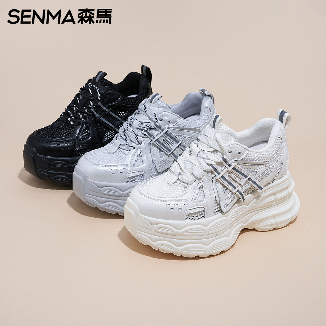 SENMA/森马夏季休闲透气老爹鞋【厚底增高9公分】百搭舒适显脚小