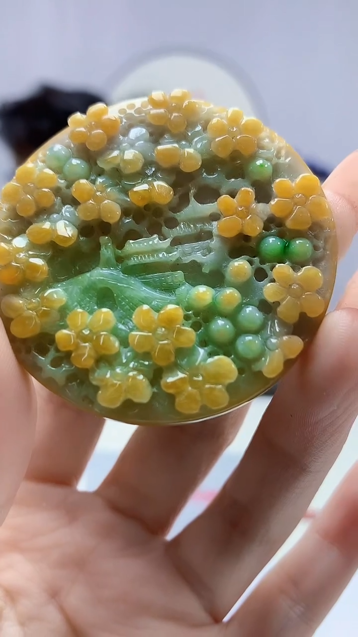 【闪购商品】定制翡翠未镶嵌1502DD-毛货挂件40