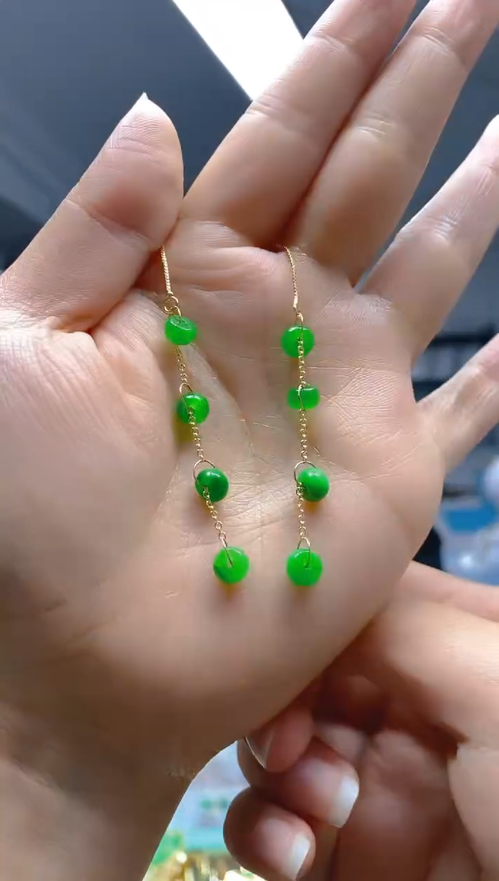 【闪购商品】翡翠耳饰合金0587翡翠耳线