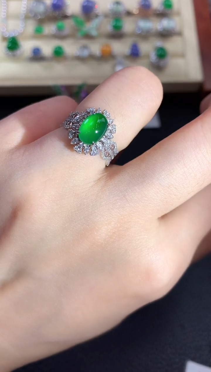 【闪购商品】翡翠戒指18K金镶嵌b178不退换