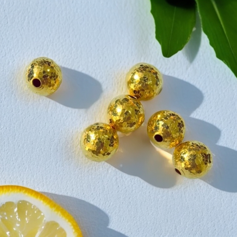 【海艺专属】18K金 碎碎冰转运珠爆闪爆亮配件卡8mm