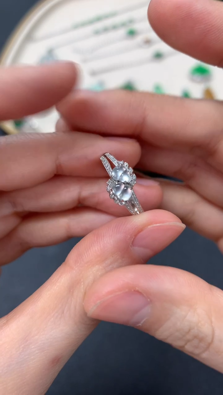 【闪购商品】翡翠戒指18K金镶嵌戒指2800