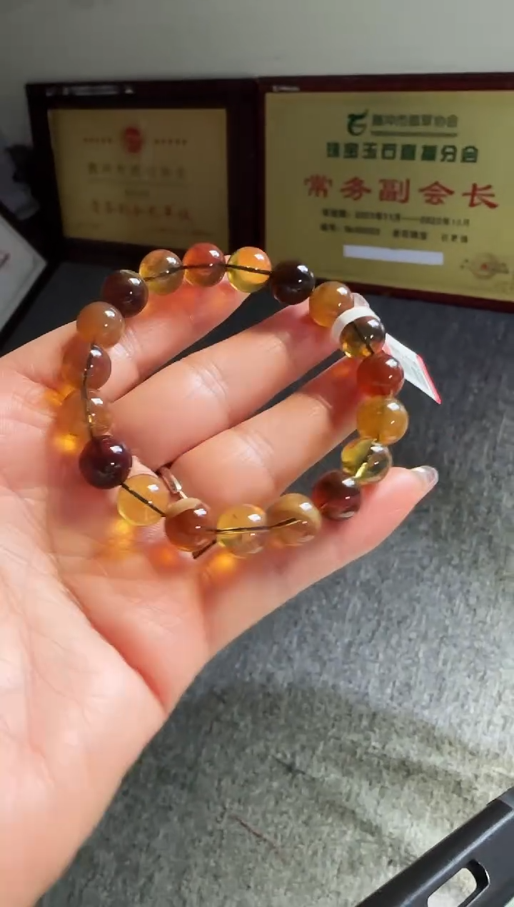 手串琥珀未镶嵌#49缅甸琥珀多宝手串10mm