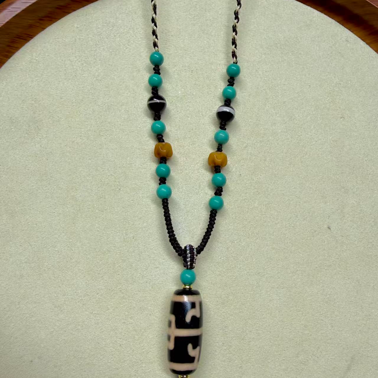 【灰姑娘原创】无界天珠小清新编绳项链M3570