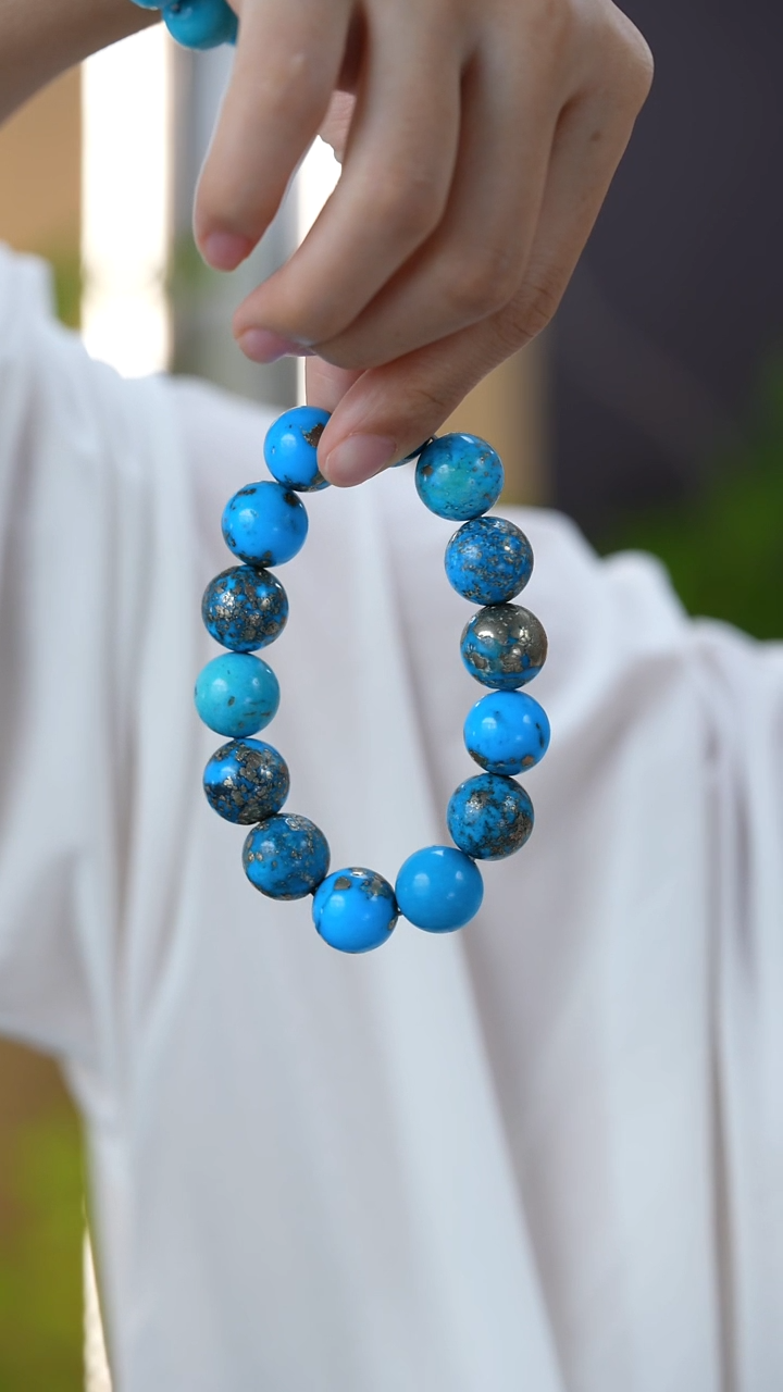 未镶嵌绿松石手串15mm秒拍号21