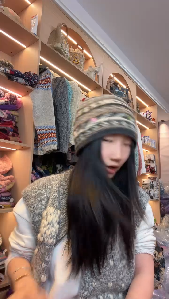 羊毛美利奴黑灰色冷帽