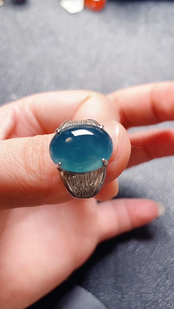 银S925镶嵌戒指翡翠111