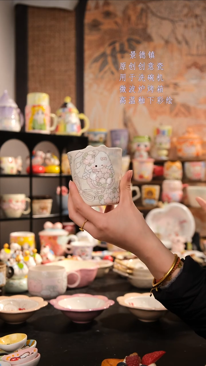 摆件陶旺的可以陶瓷手工手绘设计师款