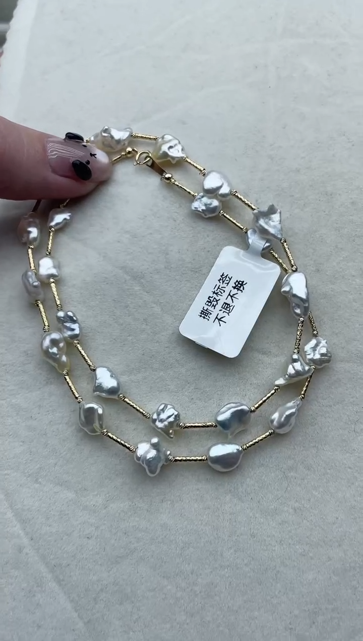 【闪购商品】海水珍珠套链18K金镶嵌133