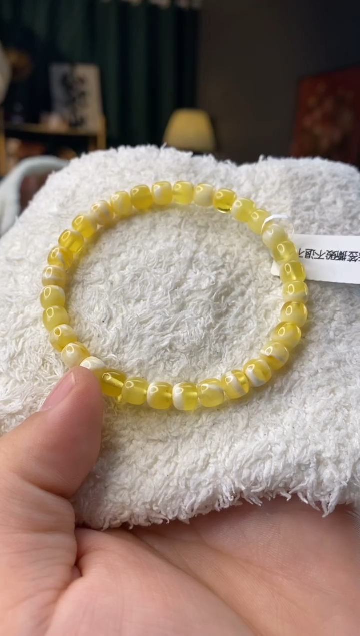 【闪购商品】蜜蜡手串未镶嵌6.6mm老型微瑕