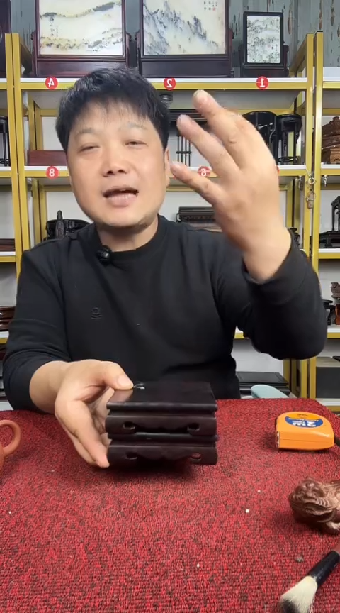 木大叶紫檀正方底座10CM//2个