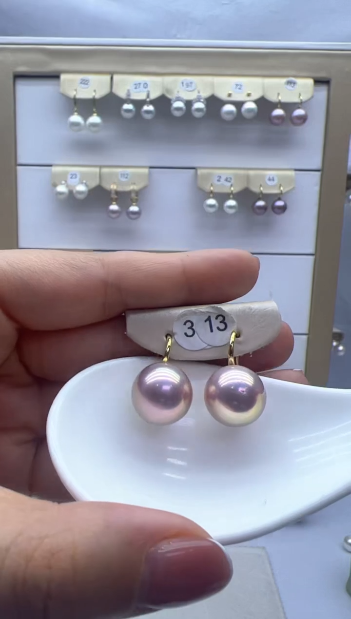 【闪购商品】淡水珍珠耳饰18K金镶嵌313