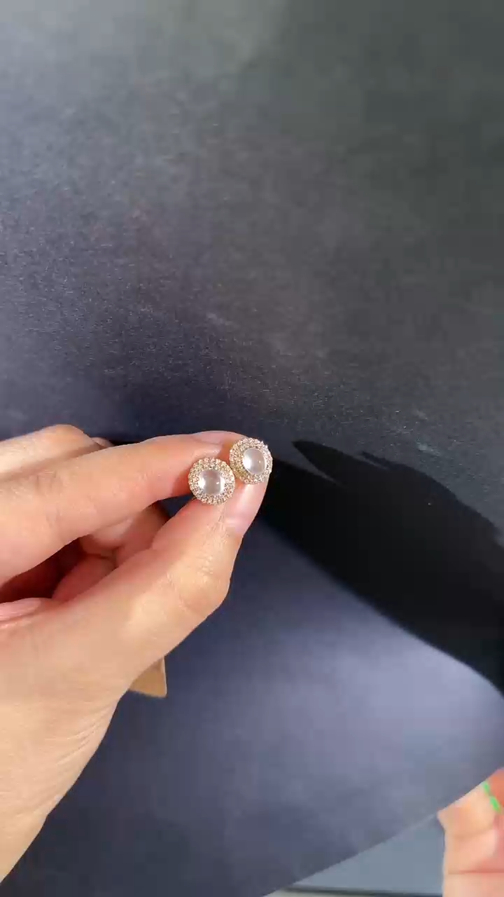 【闪购商品】翡翠耳饰未镶嵌翡翠蛋面耳饰多人不退不换