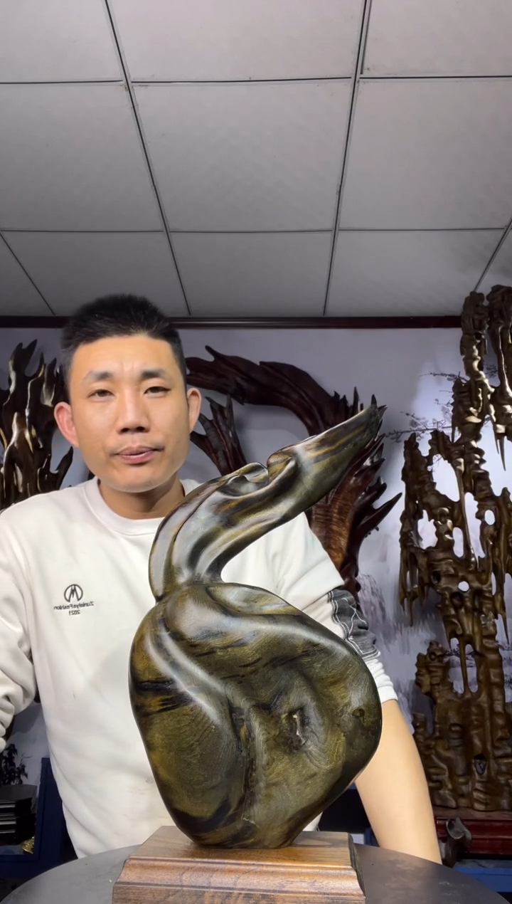 金丝楠木雕款放*金丝楠木工艺品摆件
