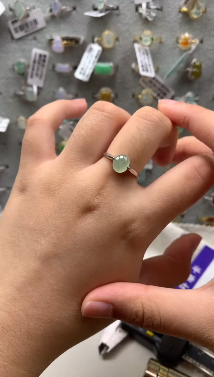 银S925镶嵌戒指翡翠11