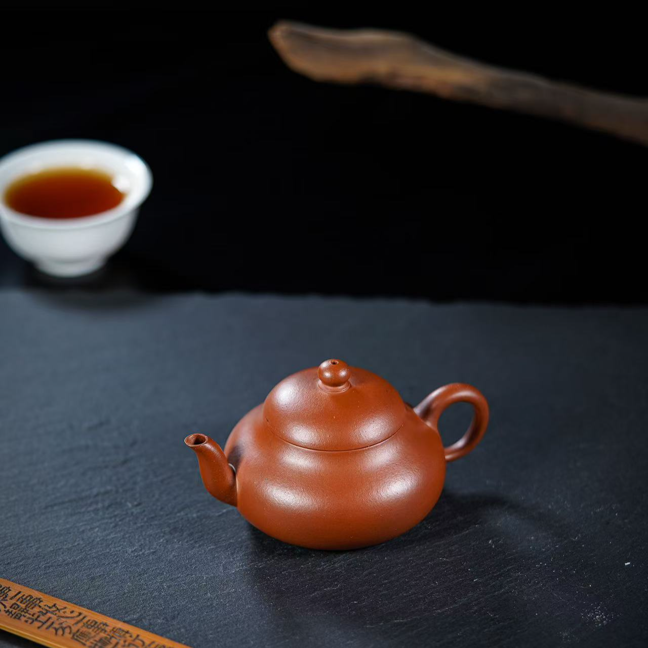 0添加 原矿朱泥矮梨壶 手工茶具泡茶器原矿茶壶