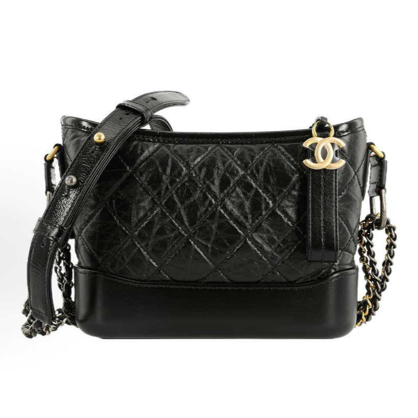 99新 Chanel/香奈儿 流浪小号黑金女包/5105