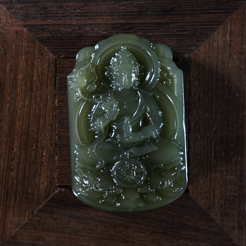 lot3 和田玉观音吊坠/QG51229-186405 保利山东