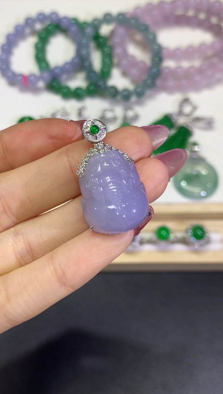 【闪购商品】翡翠颈饰18K金镶嵌团购20