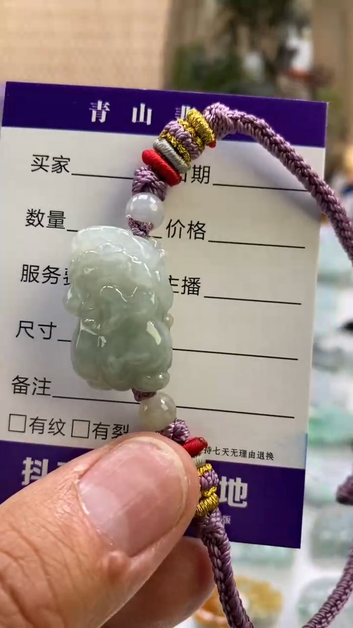 【闪购商品】翡翠颈饰未镶嵌多人如意貔貅