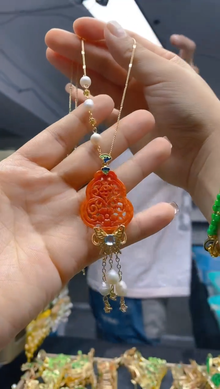 【闪购商品】翡翠耳饰合金0285翡翠锁骨链