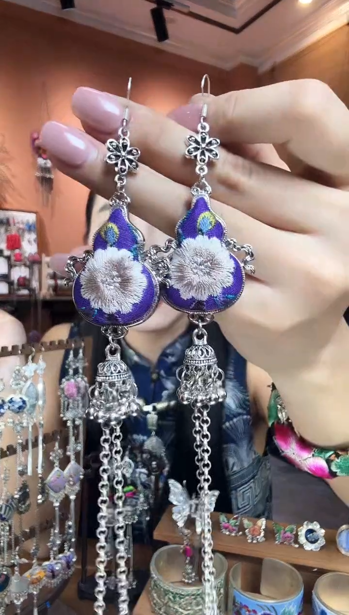 刺绣纯手工民族风耳环