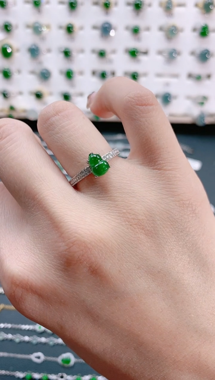 【闪购商品】翡翠戒指银S925镶嵌天然翡翠