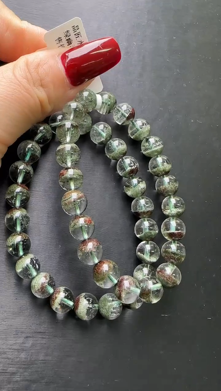 【闪购商品】水晶手串未镶嵌绿幽灵手串8m+多样性发一JP37809