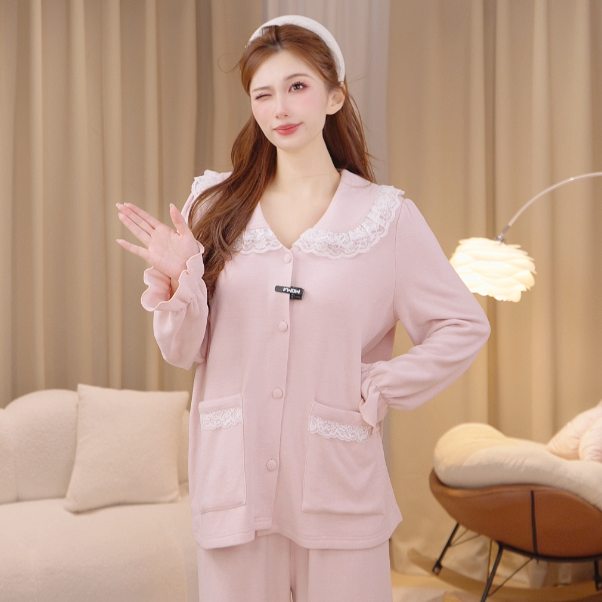 恬昕套装薄款睡衣家居服女士粉色甜美时尚秋冬季