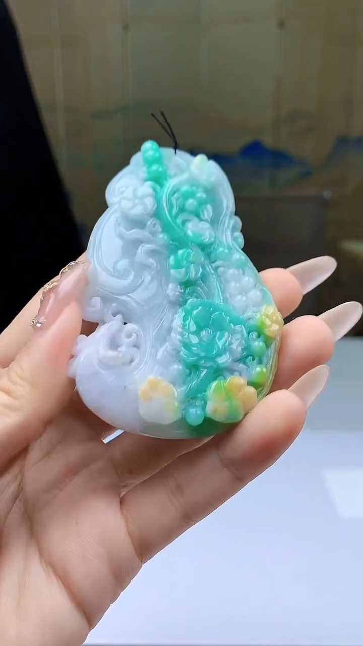 【闪购商品】定制翡翠未镶嵌5155ty-毛货挂件99