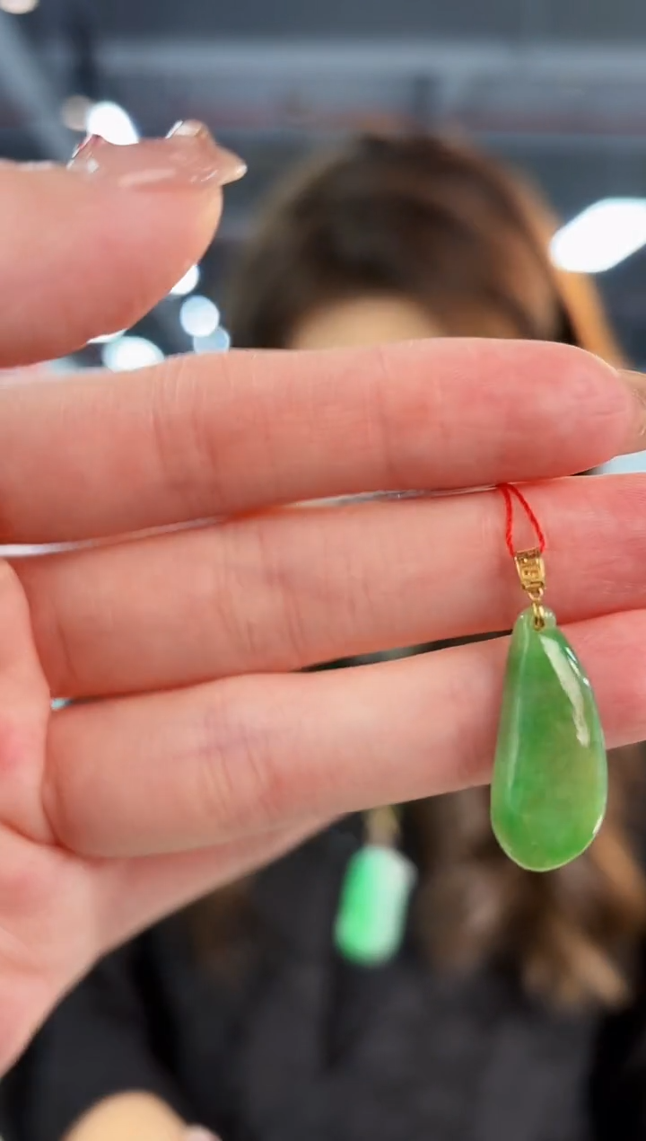 【闪购商品】翡翠颈饰18K金镶嵌缅料A货/支持复检/一件