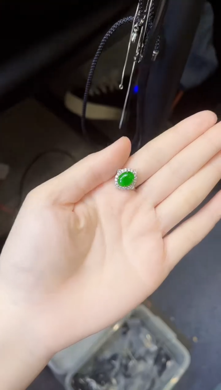 【闪购商品】翡翠戒指银S925镶嵌戒指