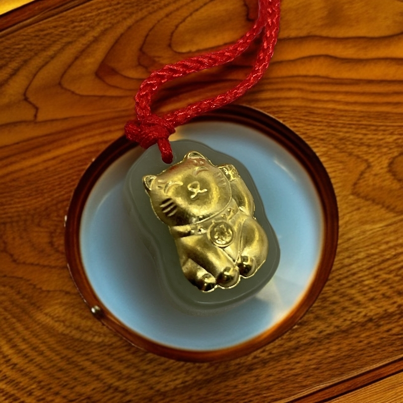 合金吊坠 招财猫 创意合金  可爱首饰时尚饰品编绳