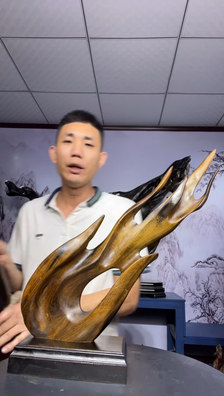 金丝楠木雕款诙*金丝楠木工艺品摆件