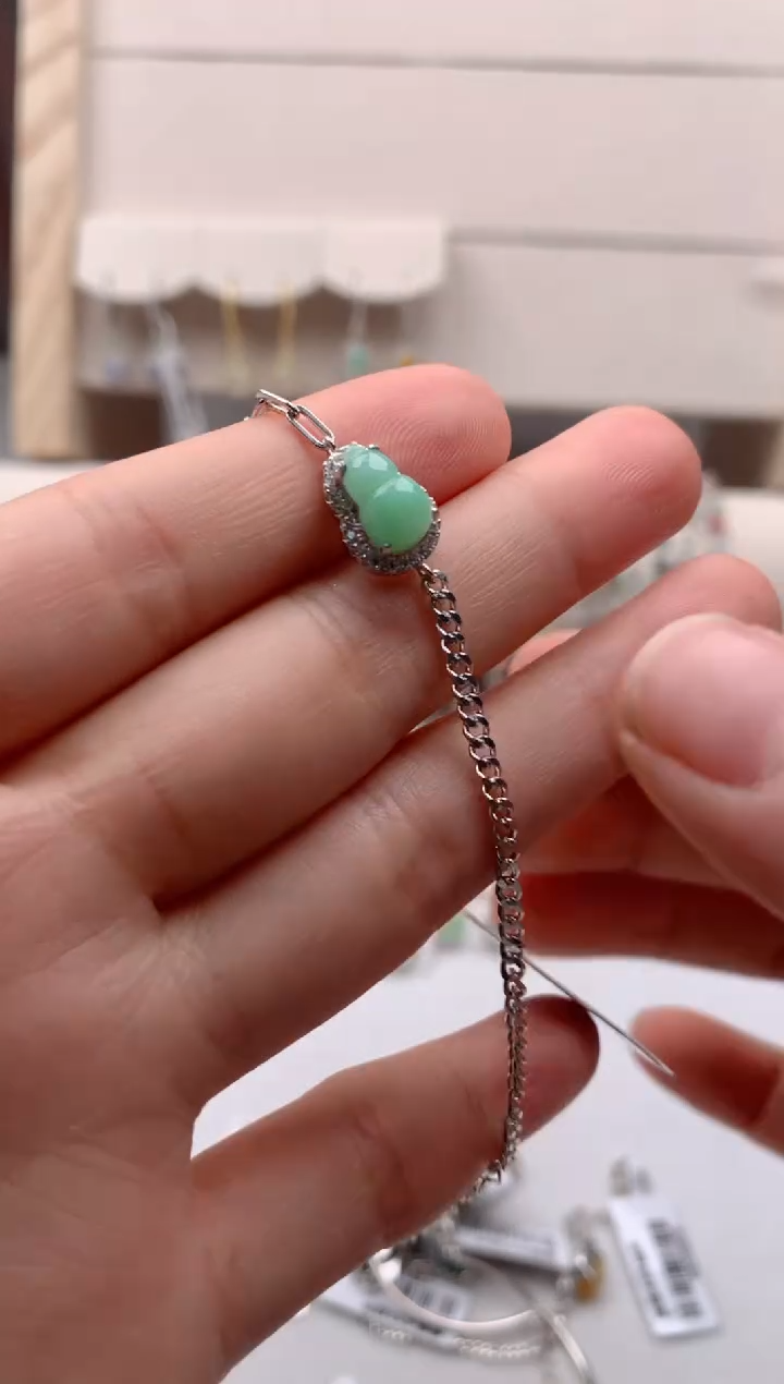 银S925镶嵌手链翡翠3号