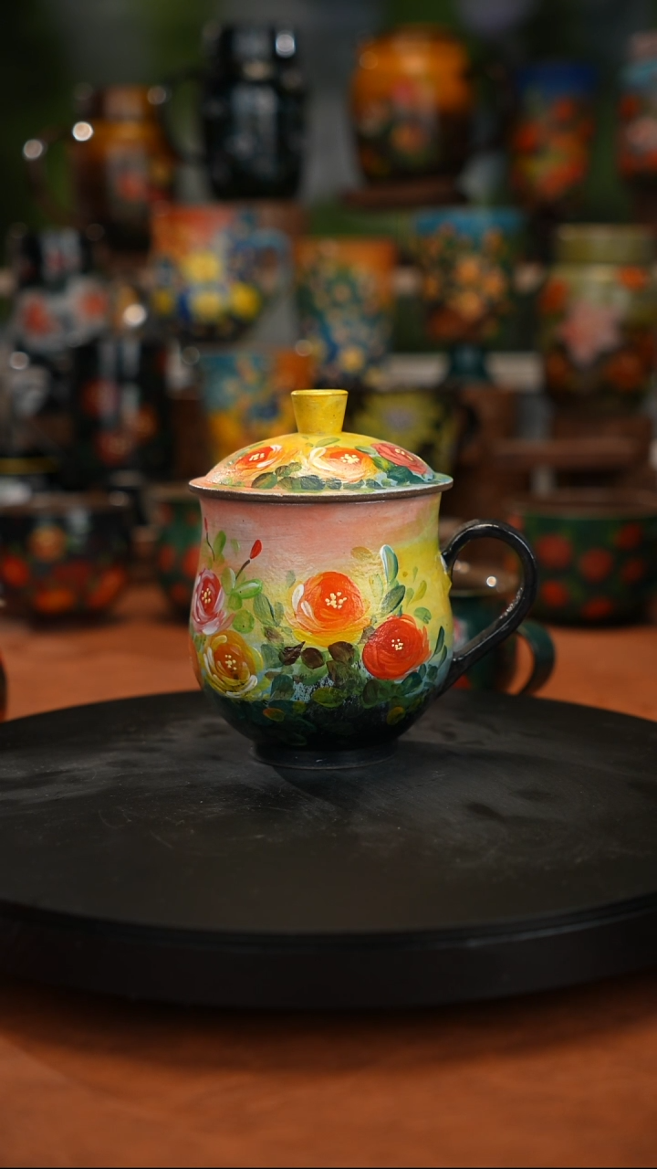 紫砂油画手绘釉下彩