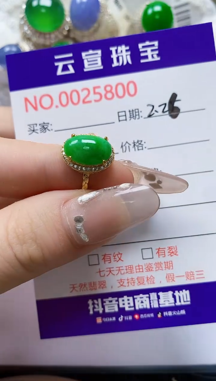 【闪购商品】翡翠戒指银S925镶嵌/5800
