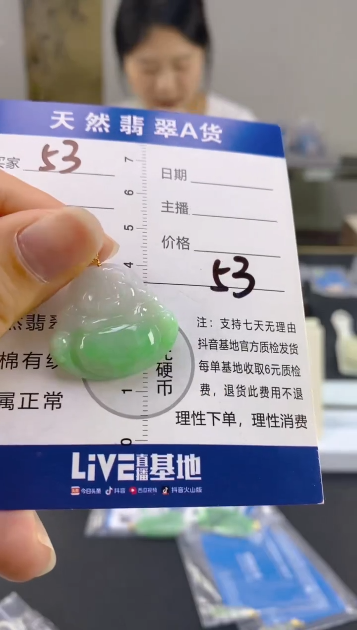 【闪购商品】翡翠颈饰18K金镶嵌天然A货翡翠