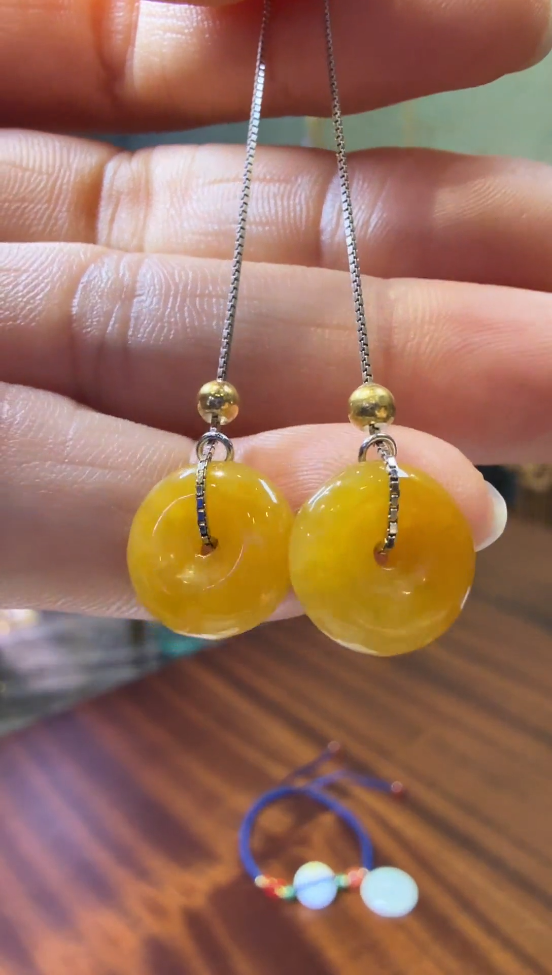 【闪购商品】翡翠耳饰银S925镶嵌翡翠平安扣耳线