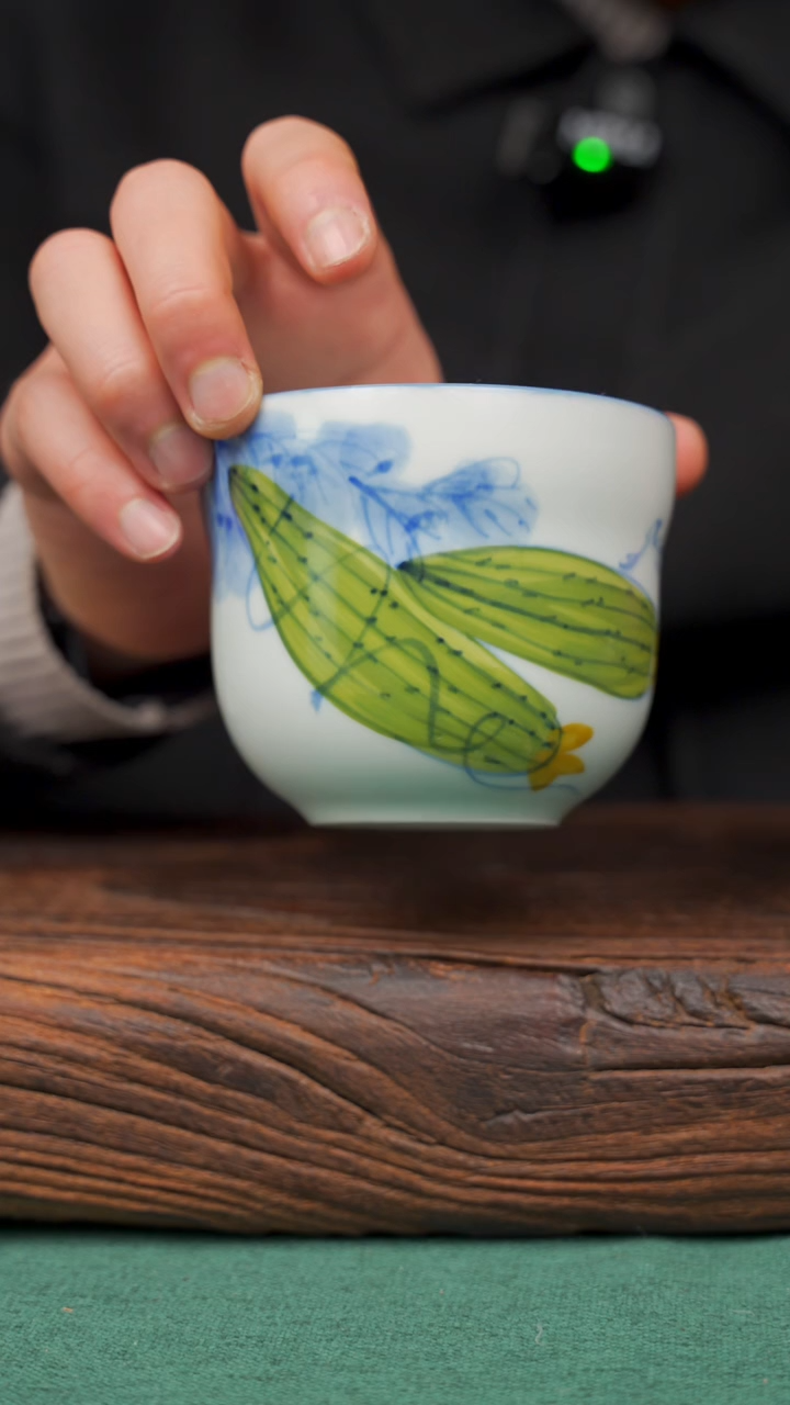 【闪购商品】瓷片45寻一缕瓷香杯釉下手工手绘瓷器