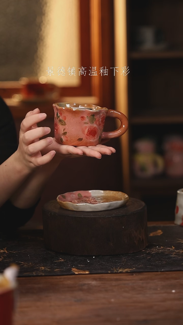 陶瓷景德镇高温釉下手绘陶瓷@L005@