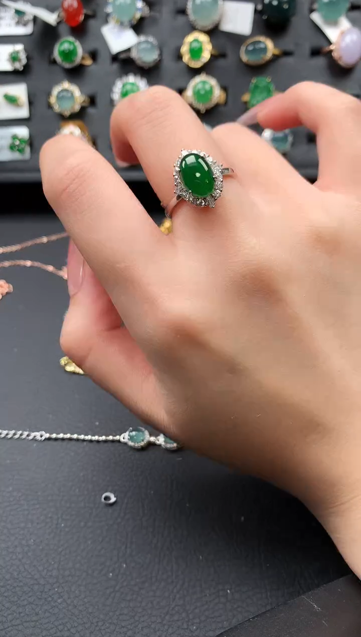 【闪购商品】翡翠戒指银S925镶嵌521421