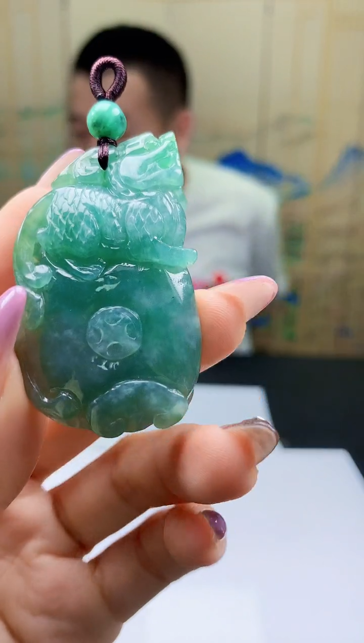 【闪购商品】定制翡翠未镶嵌4812ty-毛货挂件47
