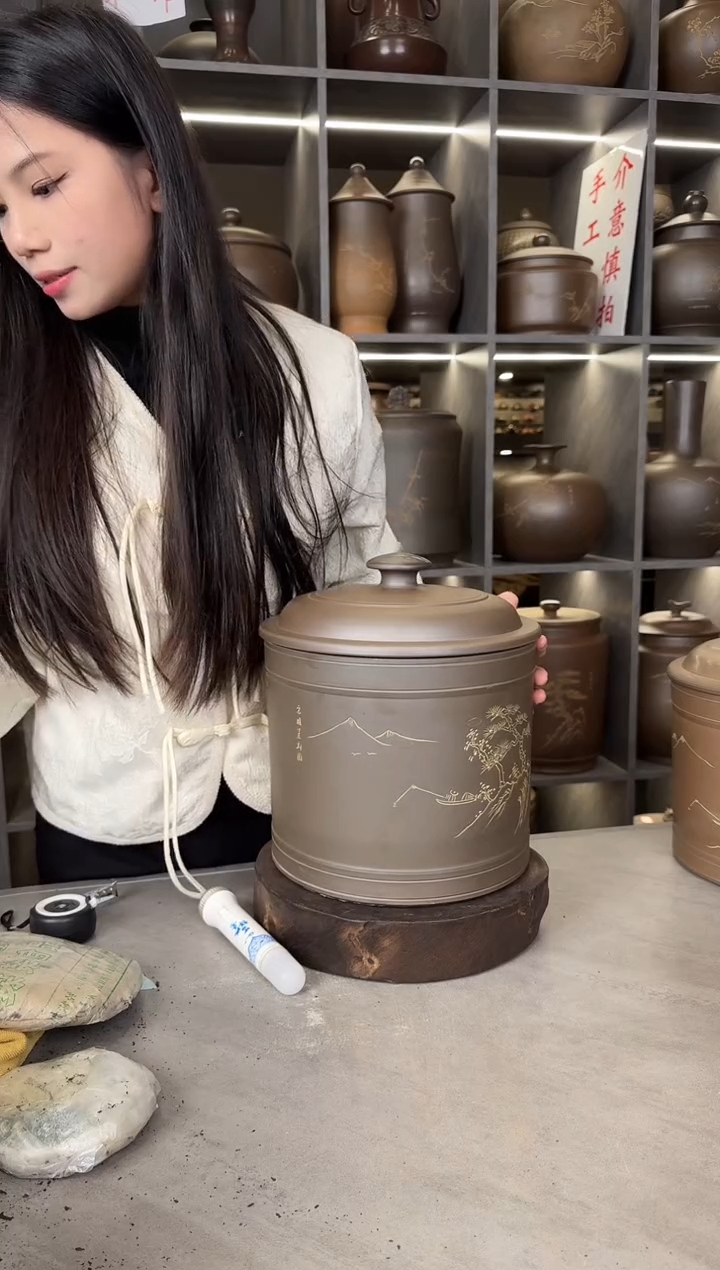【闪购商品】罐本陶手作泥兴陶2-3斤装茶叶罐手工痕迹