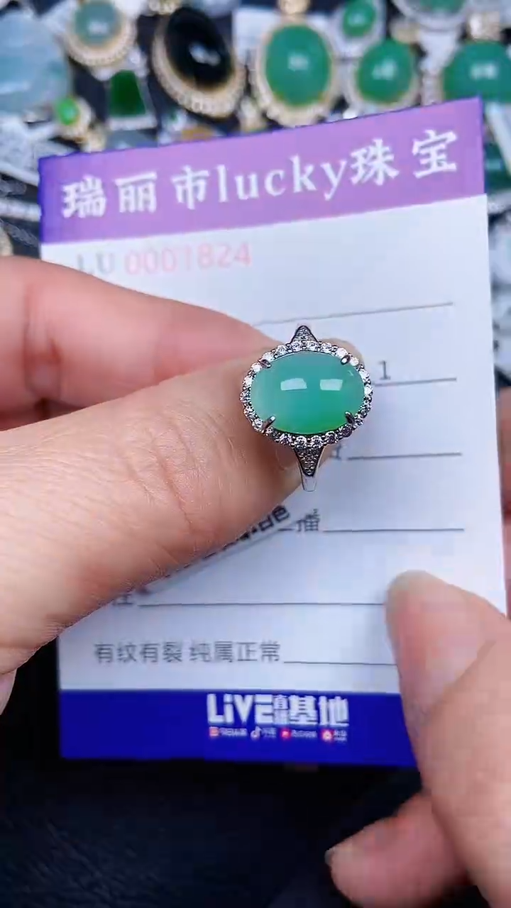 颈饰银S925镶嵌翡翠824