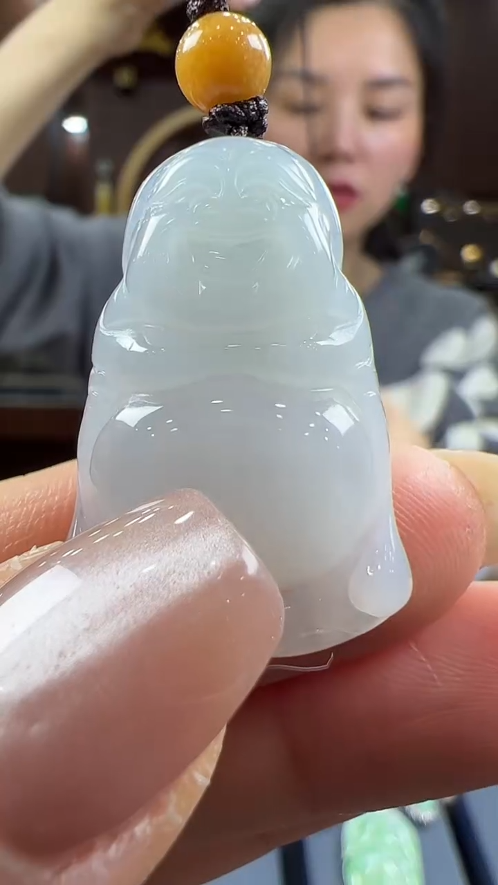 【闪购商品】翡翠挂件未镶嵌站佛手机挂