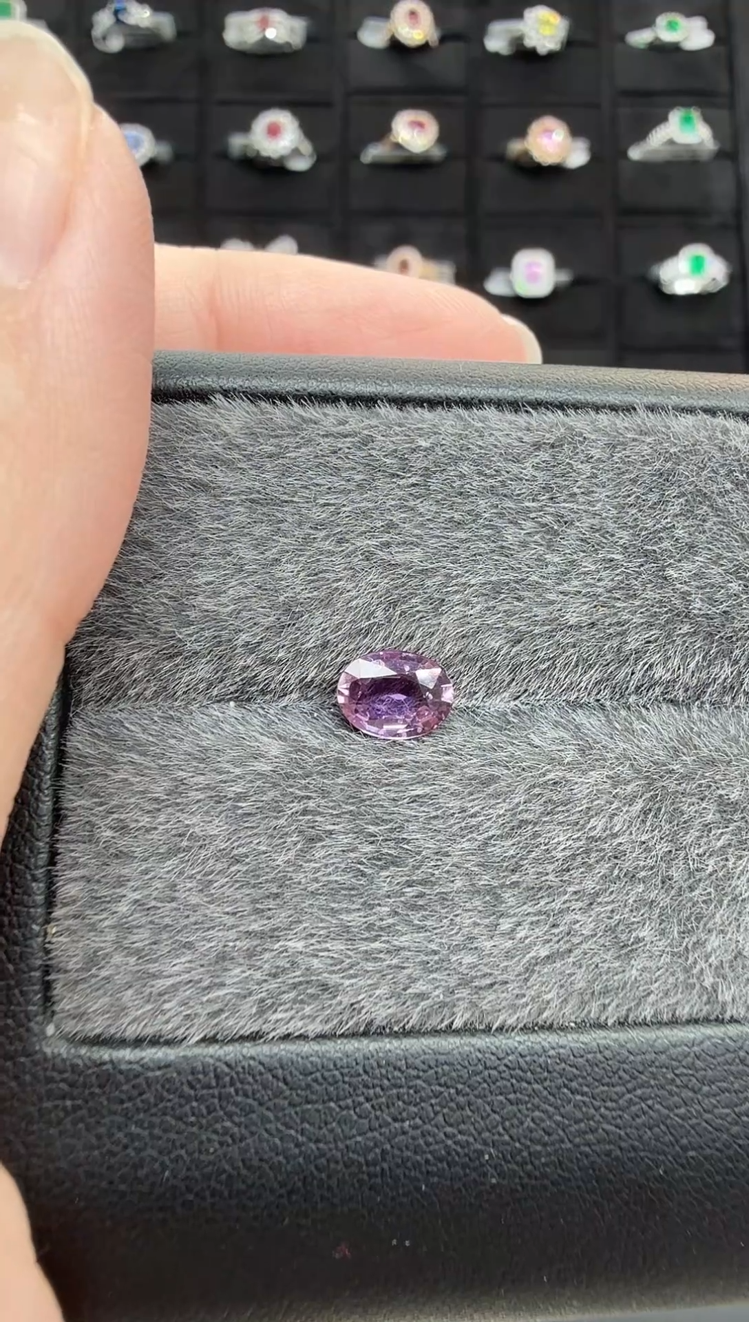 彩色蓝宝石裸石未镶嵌0.93克拉无烧粉紫色蓝宝石裸石