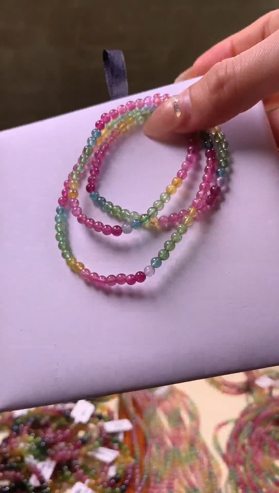 【闪购商品】碧玺手串未镶嵌彩虹碧玺三圈（多样性发一）