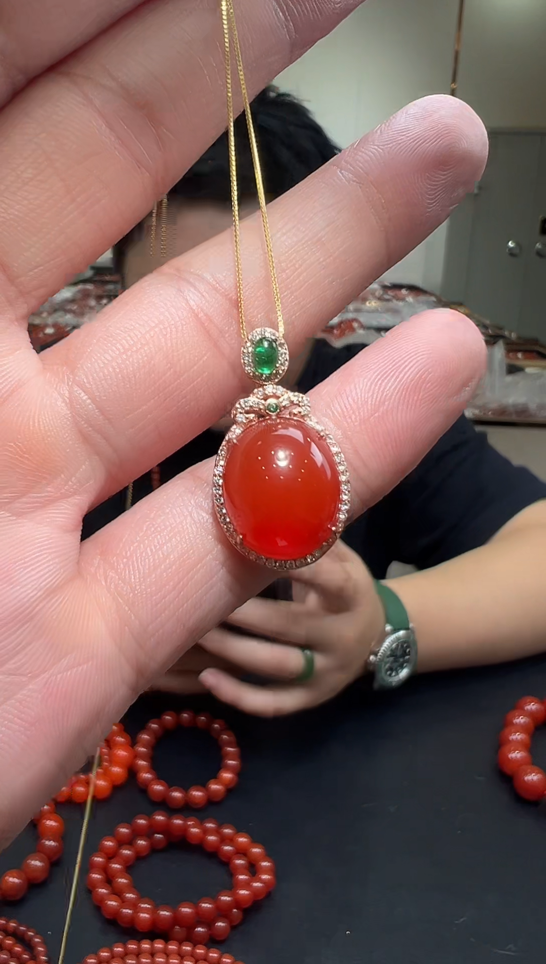 【闪购商品】南红玛瑙颈饰未镶嵌diy吊坠/多样性发货